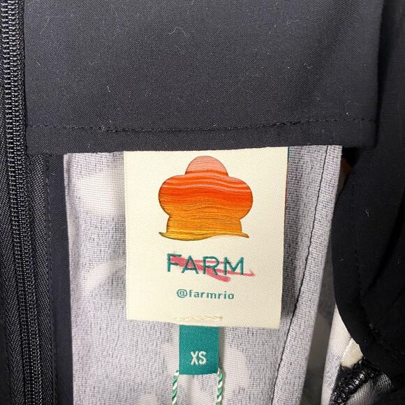 NWT Farm Rio Black Tucano Velvet Midi Dress in Black Multi XS - Picture 5 of 11